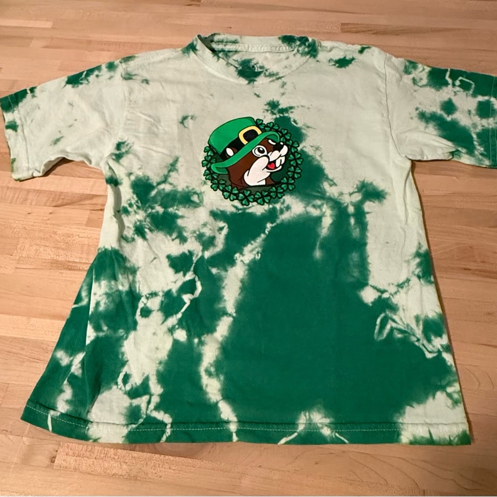 Green Tie-Dye BUC-EE’S St. Patrick’s Day Kids Short Sleeve Tee
